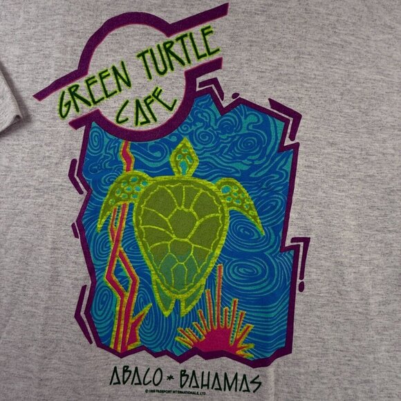 VTG 1989 Bahamas T-shirt XL Tropical USA Made Graphic Turtle Travel Vacation - Picture 2 of 15
